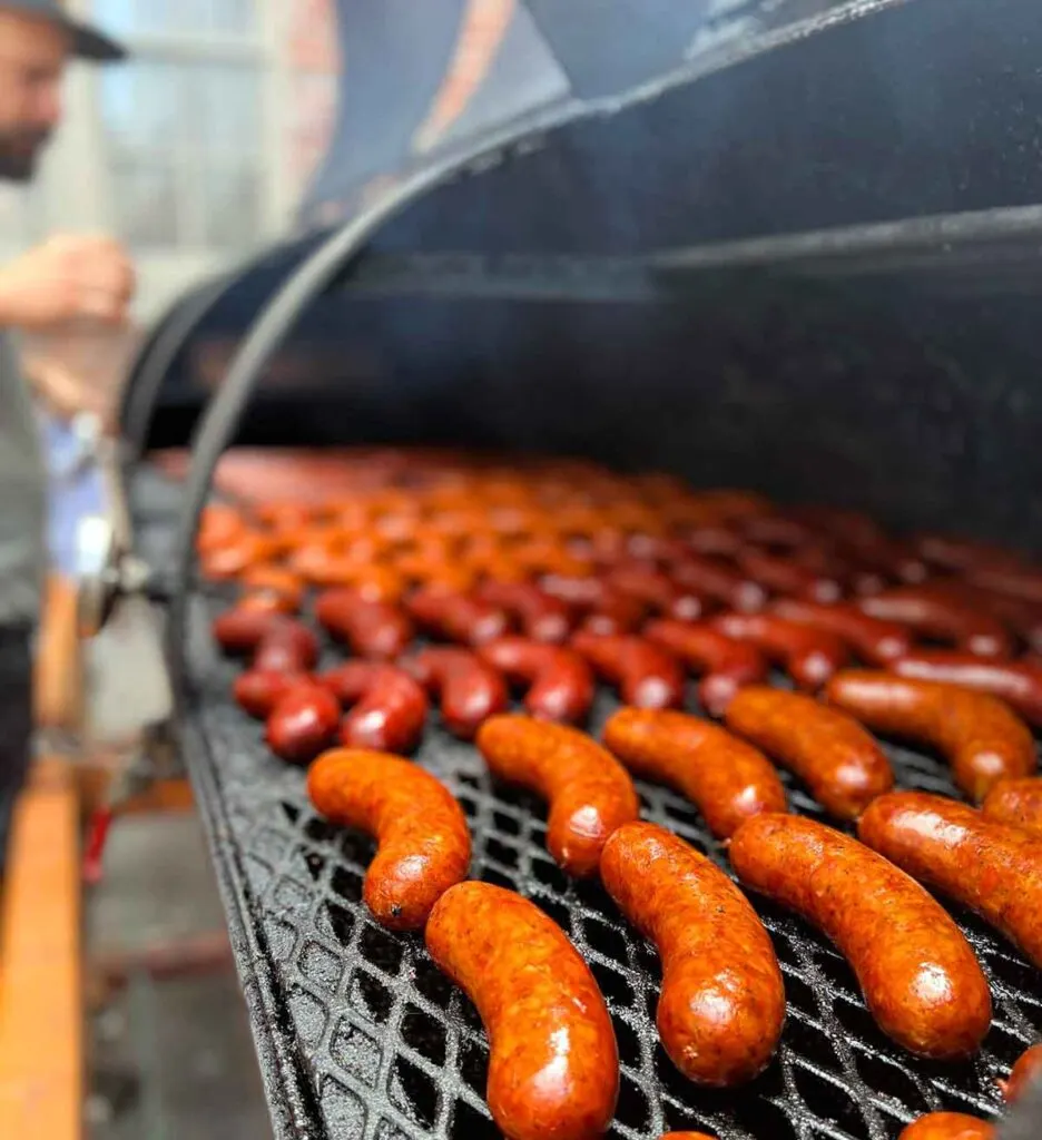 Grill full of sausages.