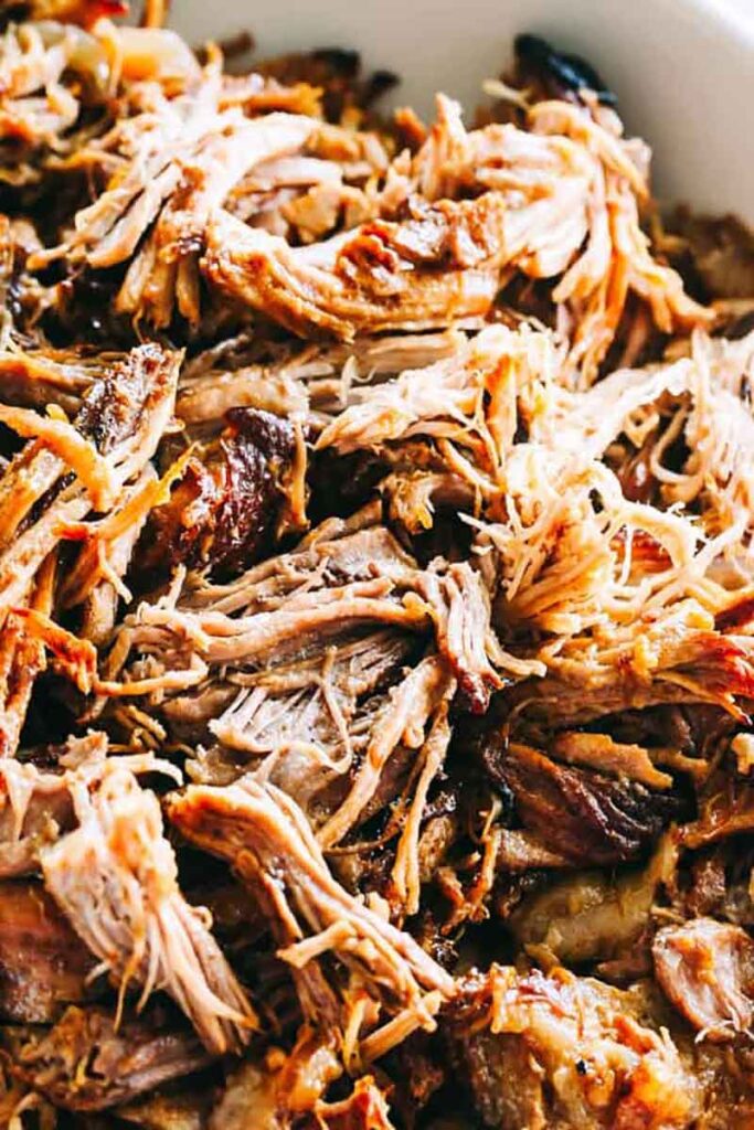 Closeup of shreds of BBQ.