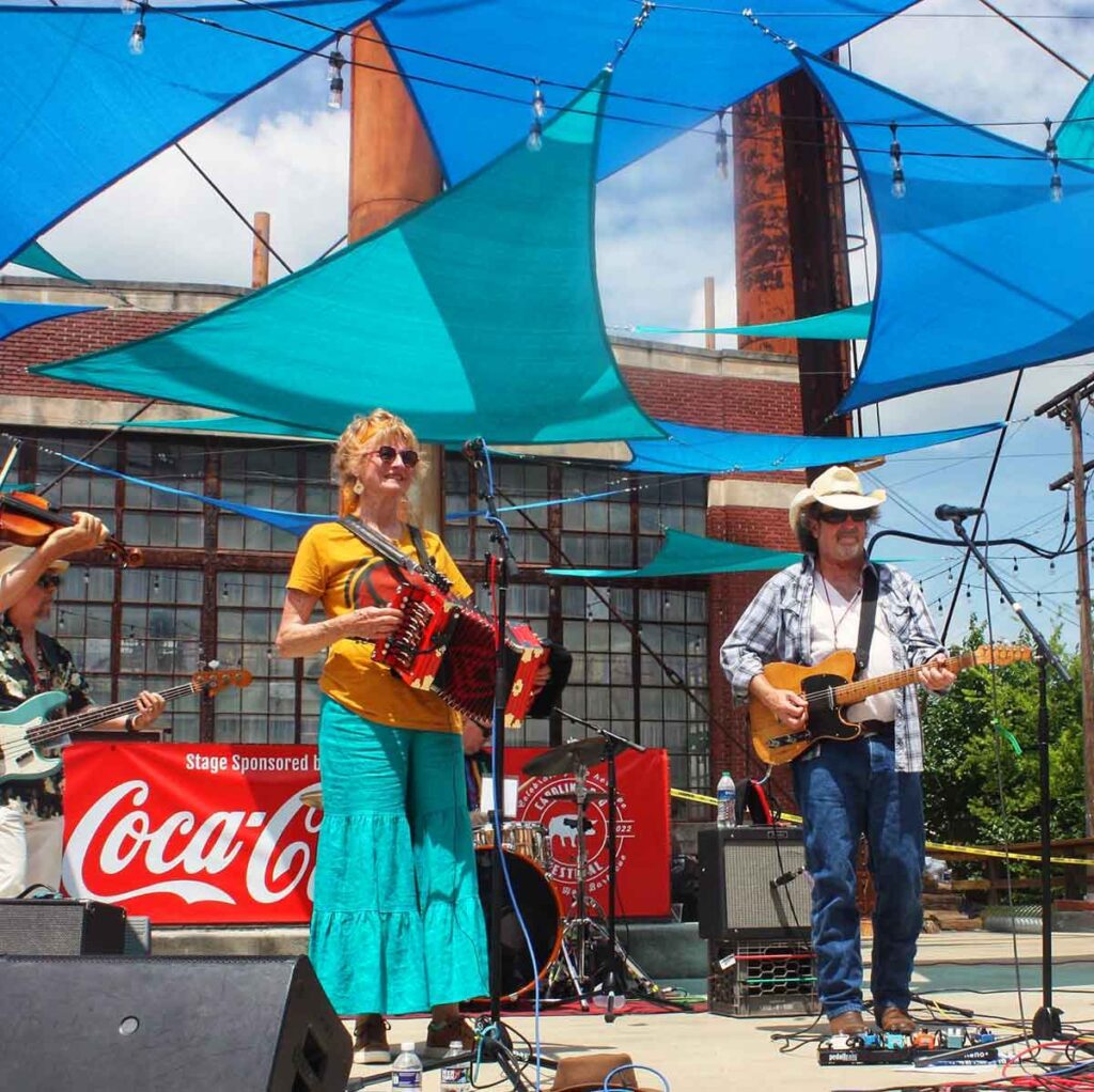 Musicians onstage at Carolina BBQ Festival.