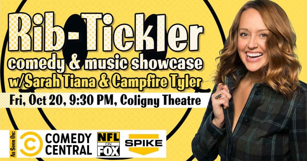Promo for comedy event, the Rib Tickler, staring Sarah Tiana.