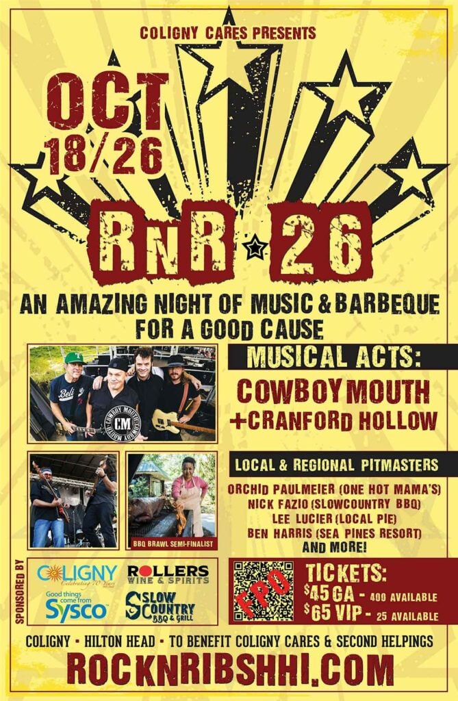 Poster for Rock N Ribs festival on Hilton Head.