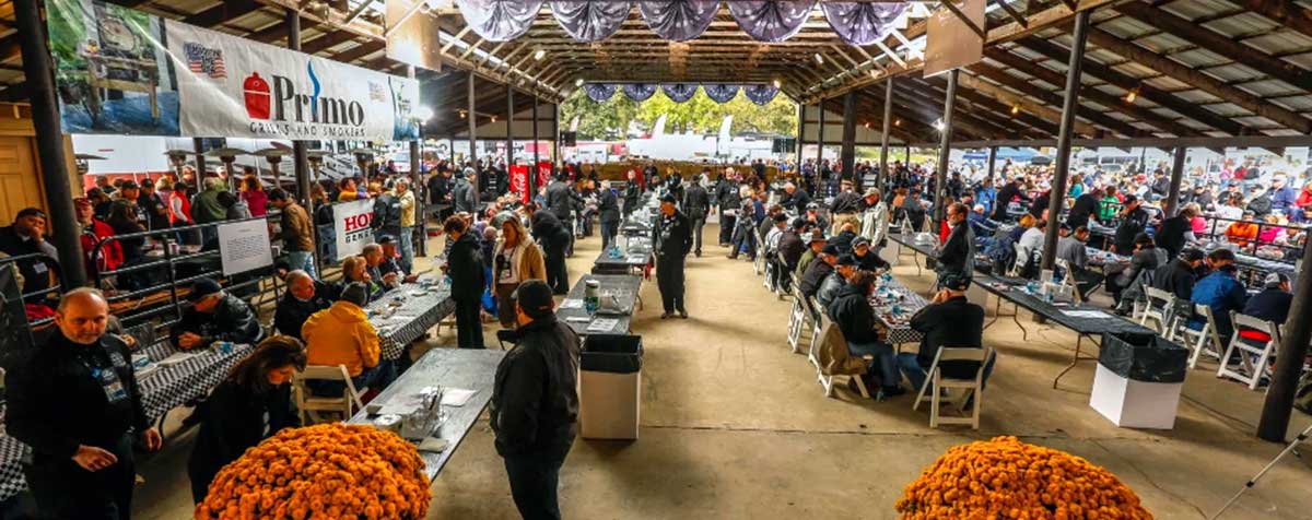 Wide view of Jack Daniels BBQ competition.