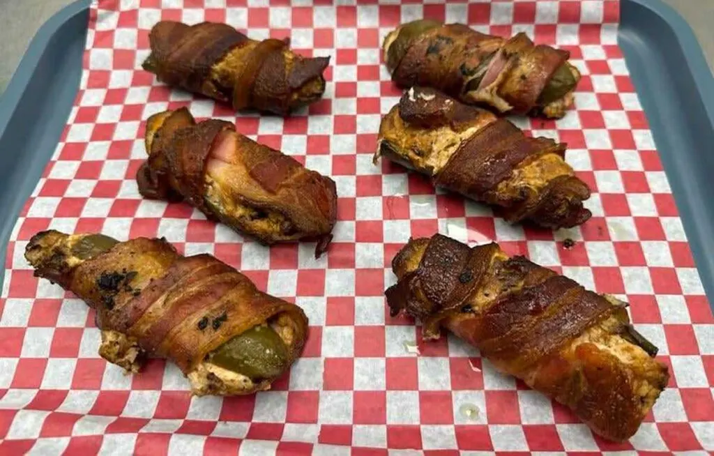 Bacon wrapped jalapeno poppers.