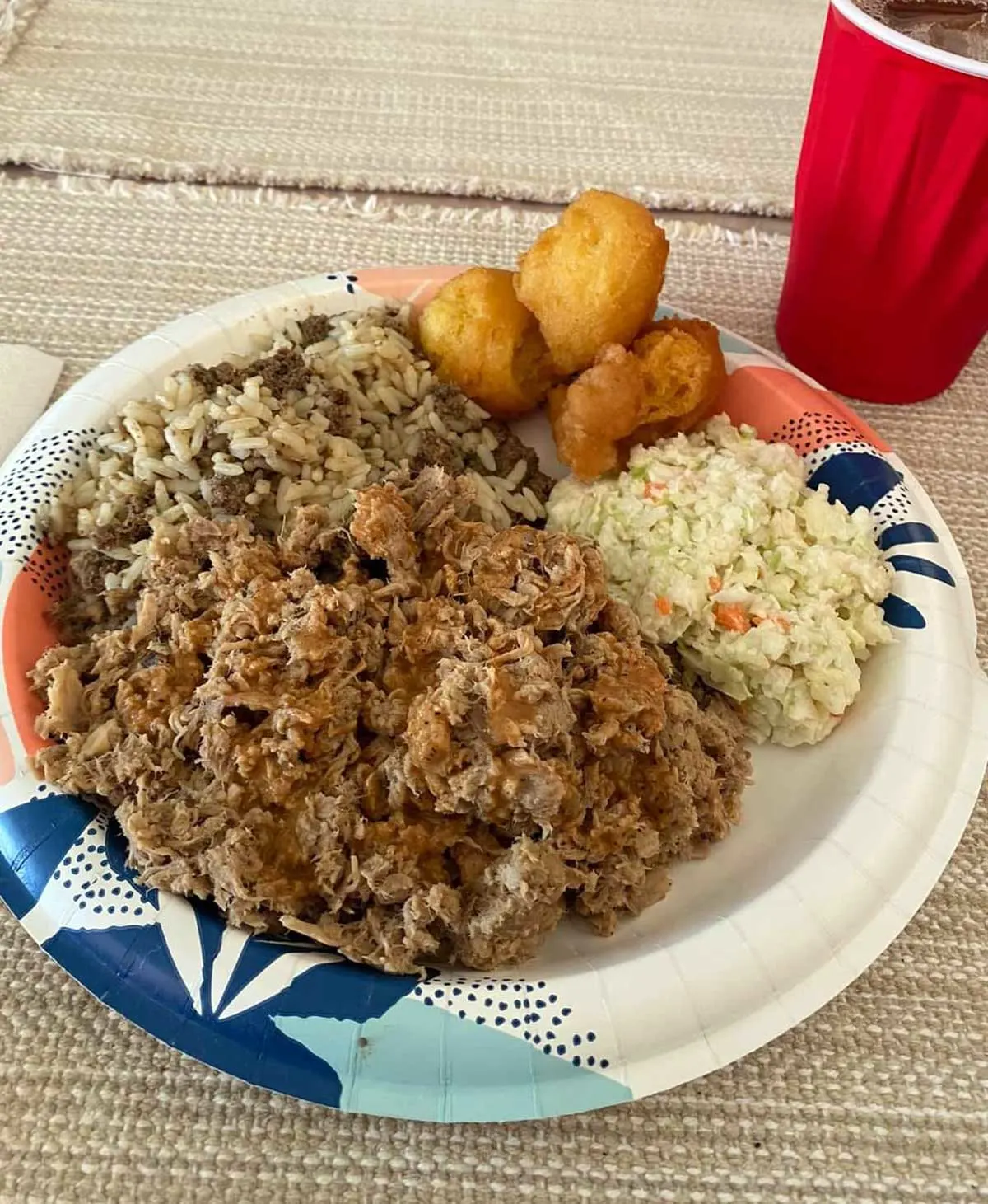 BBQ with hash and slaw.