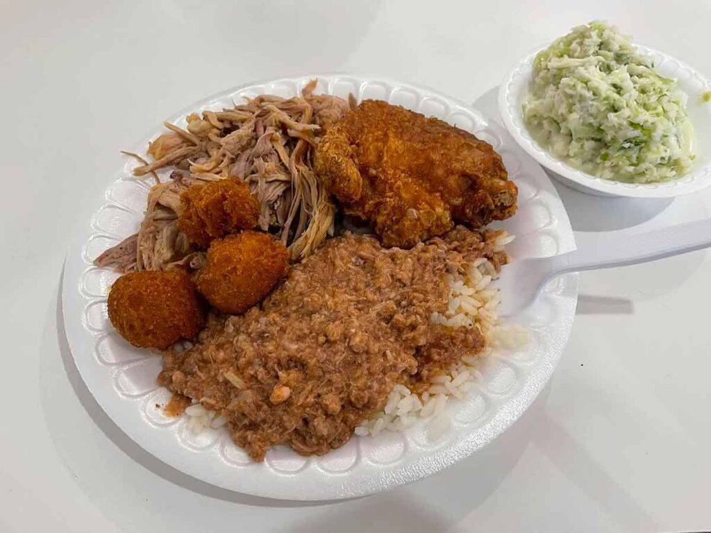Hash, BBQ, and chicken.