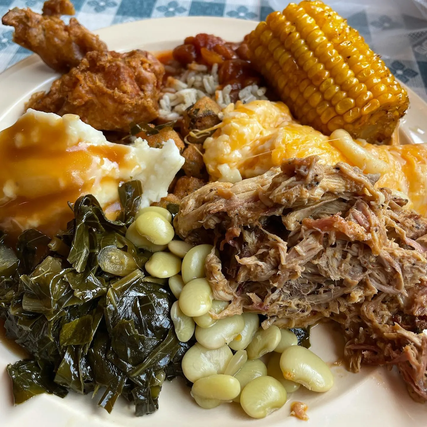 Plate from Shulers BBQ Buffet.