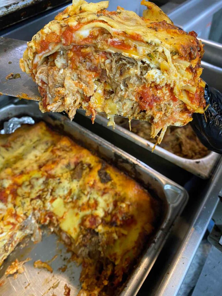 BBQ lasagna from The Porkette.