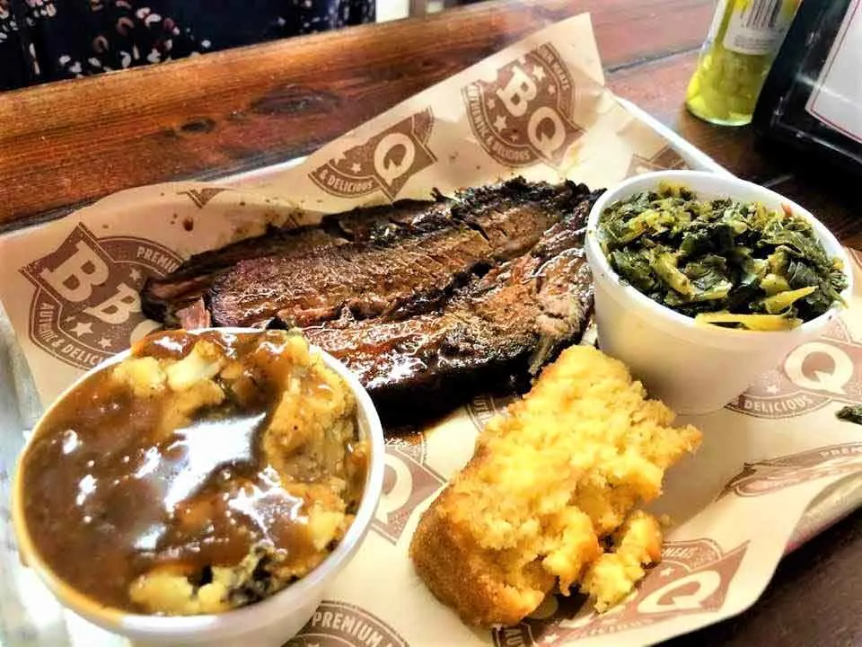 Brisket platter with sides.