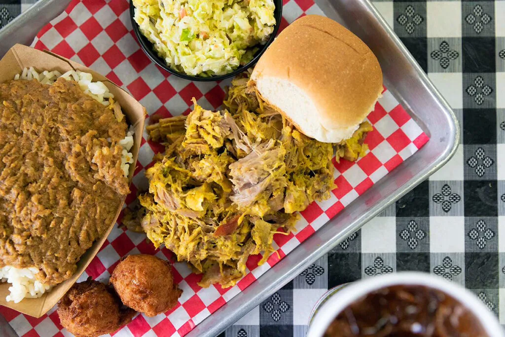 BBQ and hash platter from Maurice's.