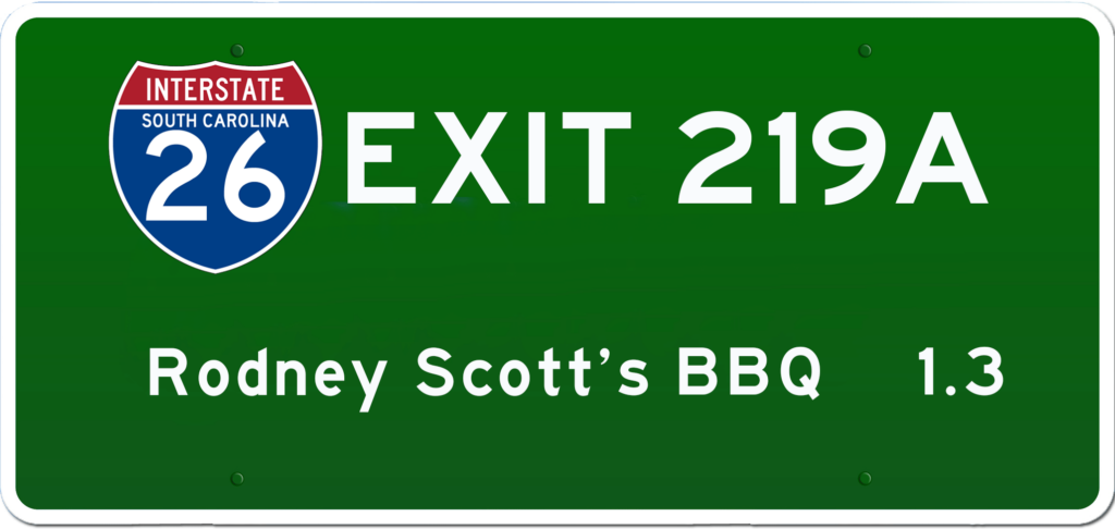 SC BBQ on I-26 at Exit 219A.
