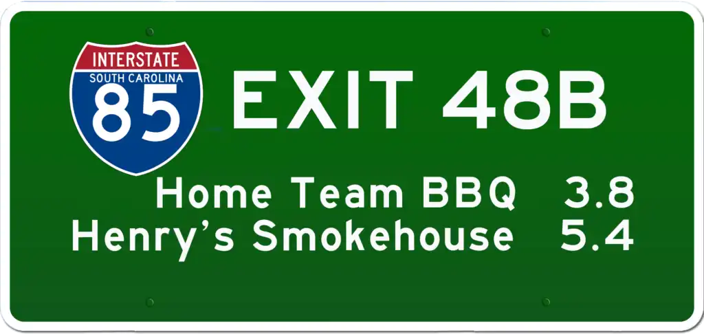 SC BBQ on I-85 at Exit 48B.