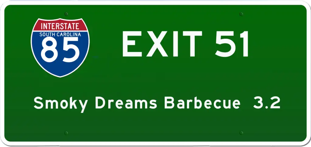 SC BBQ on I-85 at Exit 51.