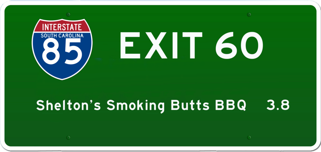 SC BBQ on I-85 at Exit 60.