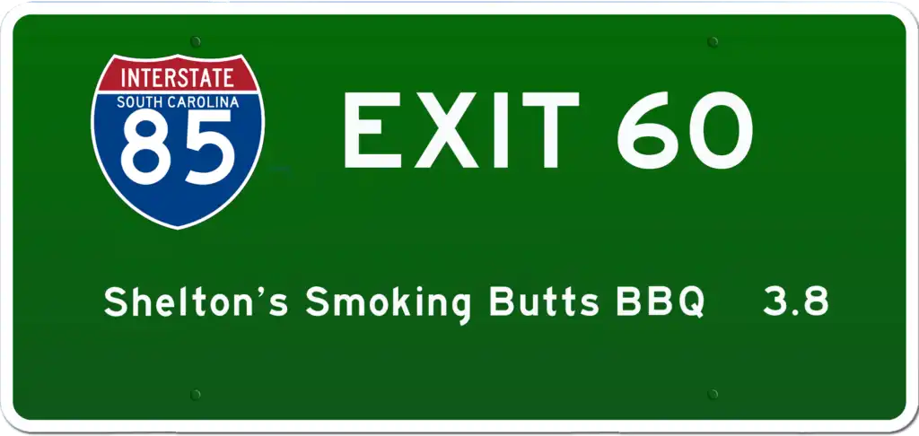 SC BBQ on I-85 at Exit 60.