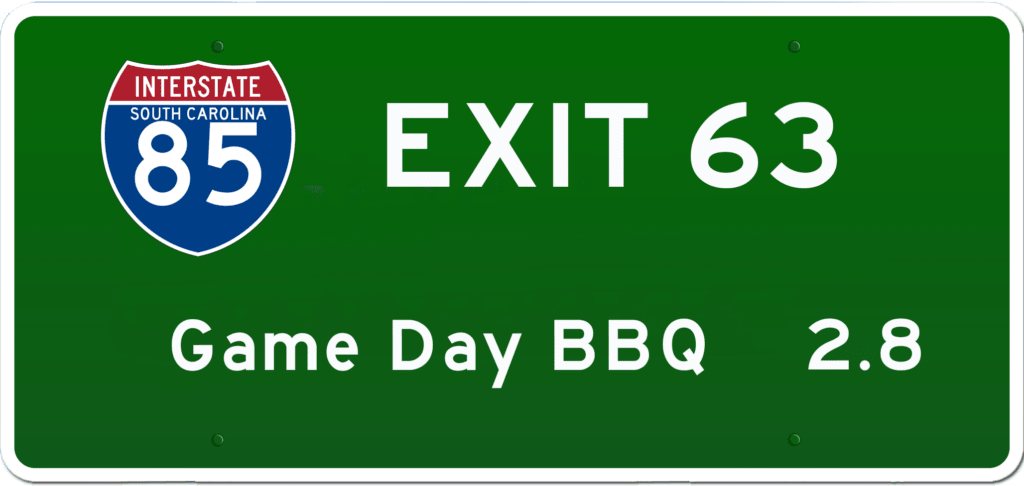 SC BBQ on I-85 at Exit 63.