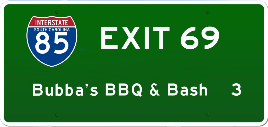 SC BBQ on I-85 at Exit 69.