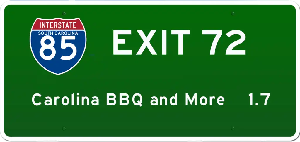 SC BBQ on I-85 at Exit 72.