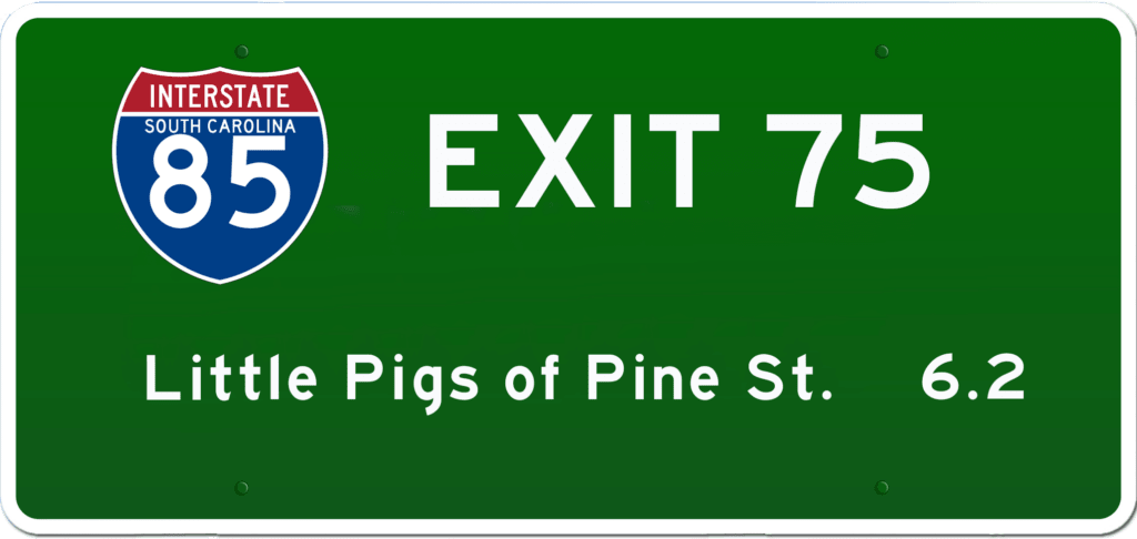 SC BBQ on I-85 at Exit 75.