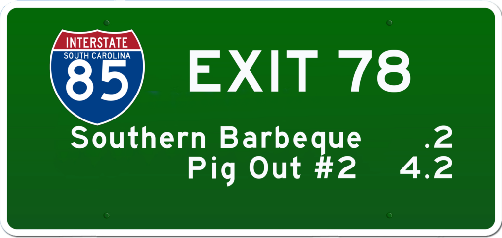 SC BBQ on I-85 at Exit 78.