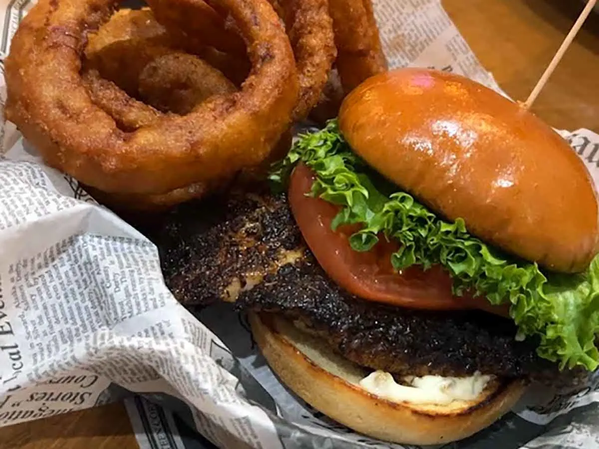 Steak burger with fries from Steelhorse Smokehouse.