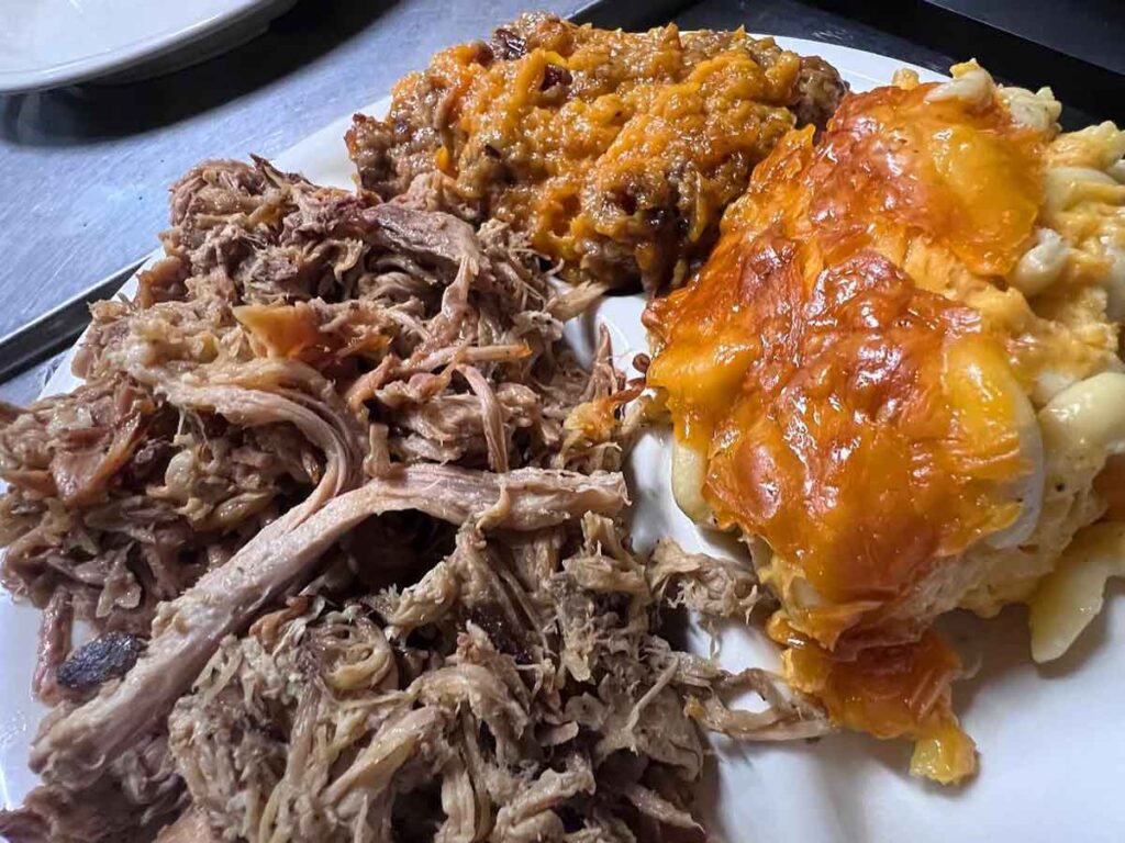 Pulled pork with sides.