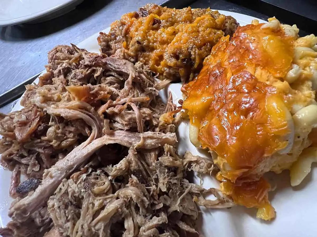Pulled pork with sides.