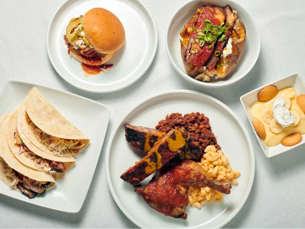 Selection of menu items from Cox Family BBQ.