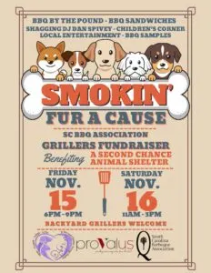 Smokin' Fur a Cause BBQ competition flyer.