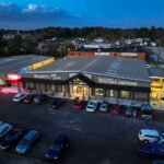 Aerial view of Elliott's BBQ and Seminar Brewing in Florence.