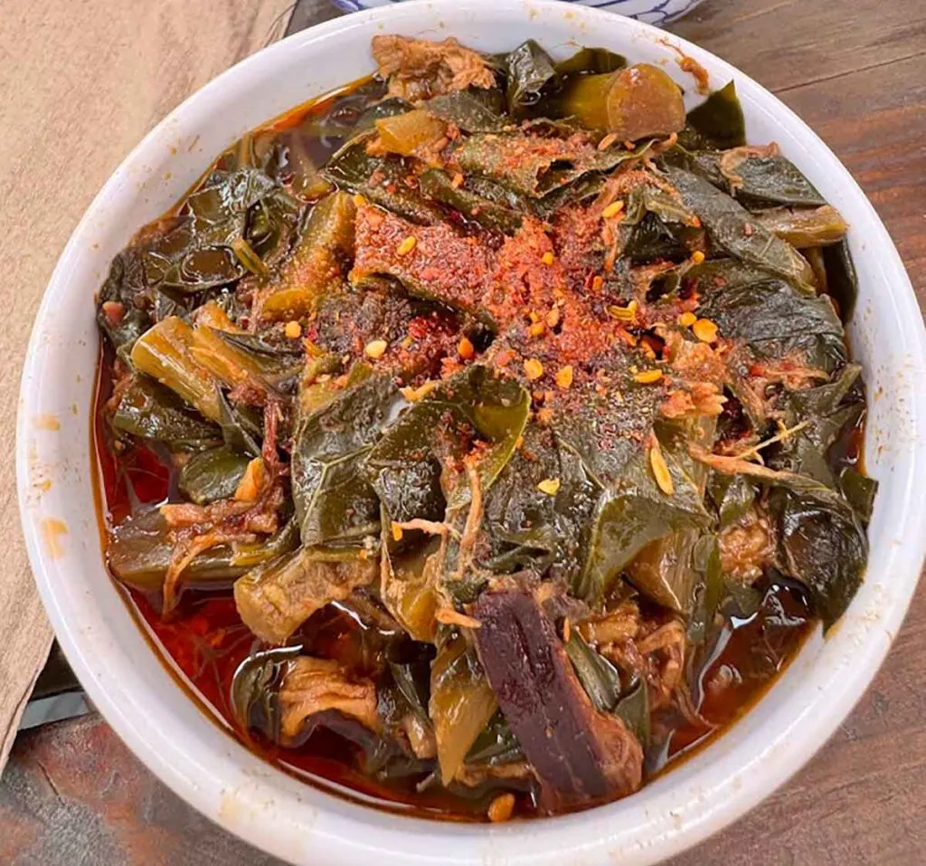 Hot pot collards.