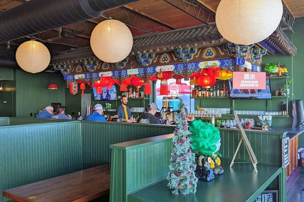 Interior of King BBQ.