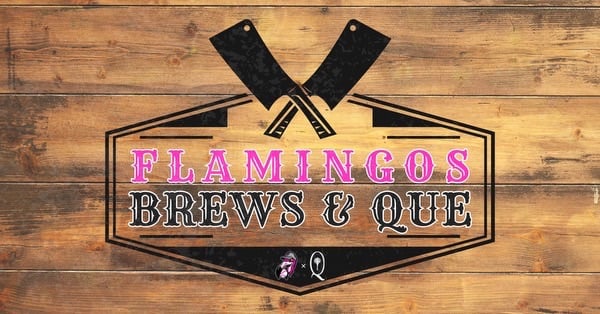 Flamingo's Brew & Que Logo.
