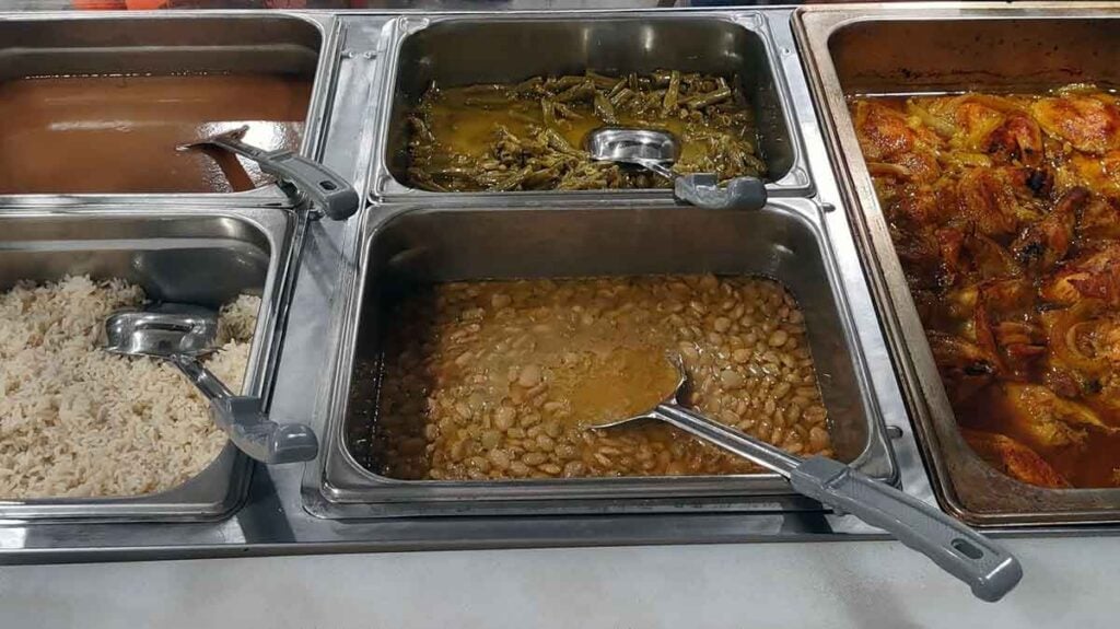 Side items on buffet at Big Al's.