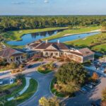 Aerial view of the building in which Fraser's Tavern resides in Sea Pines on Hilton Head Island.