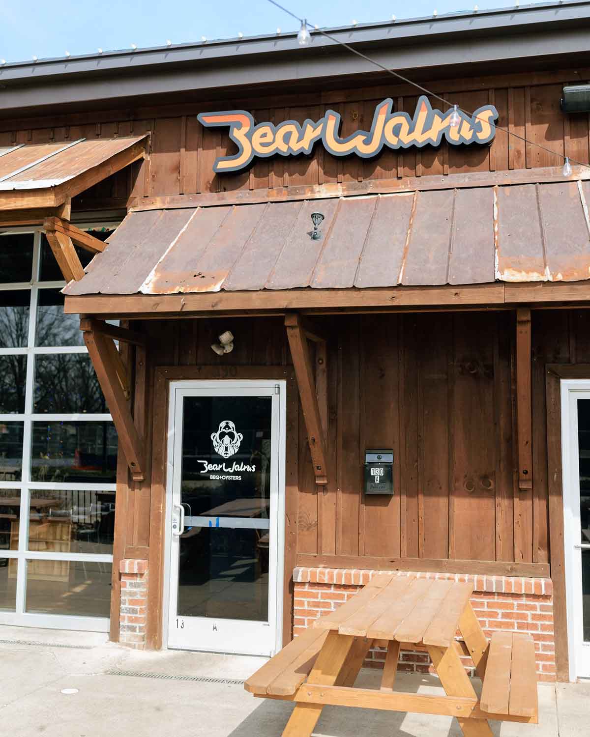 Exterior of BearWalrus BBQ and Oysters in Rock Hill, South Carolina.